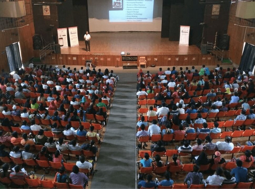 Large auditorium career counselling session
