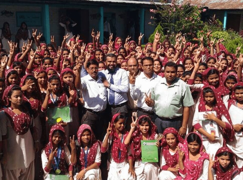With students after a career guidance session